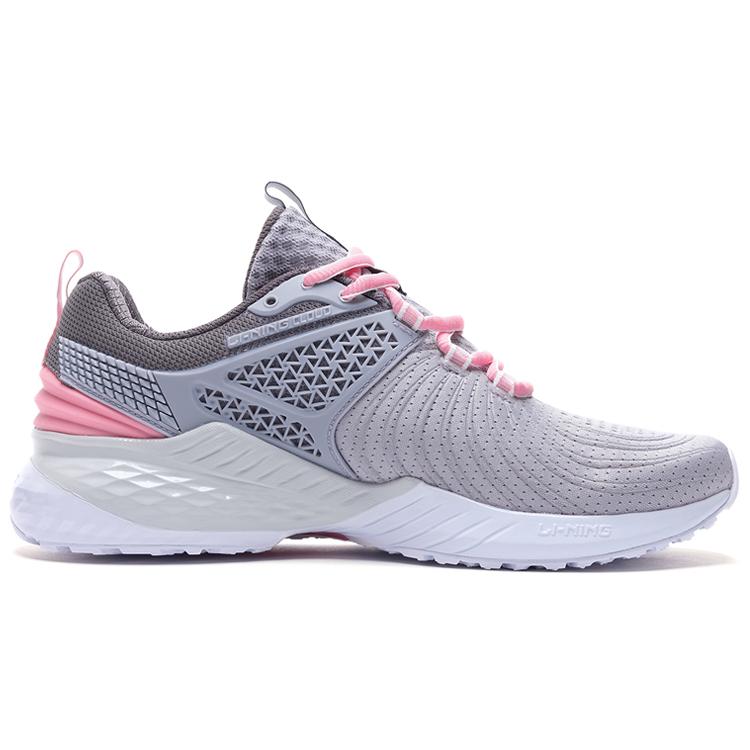 Li Ning Cloud 5 V2 Cushioning Low Top Running Shoes Women's Muddy Gray Purple ARHP008-3