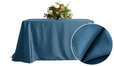 Matte Samt-Tischdecke Blau Für Tisch 230X230Cm