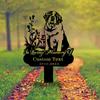 Individueller St. Bernhard Hund Gedenk-Gartenspieß, Personalisierter Metall-Grabstein, Haustierverlust-Geschenk für den Garten