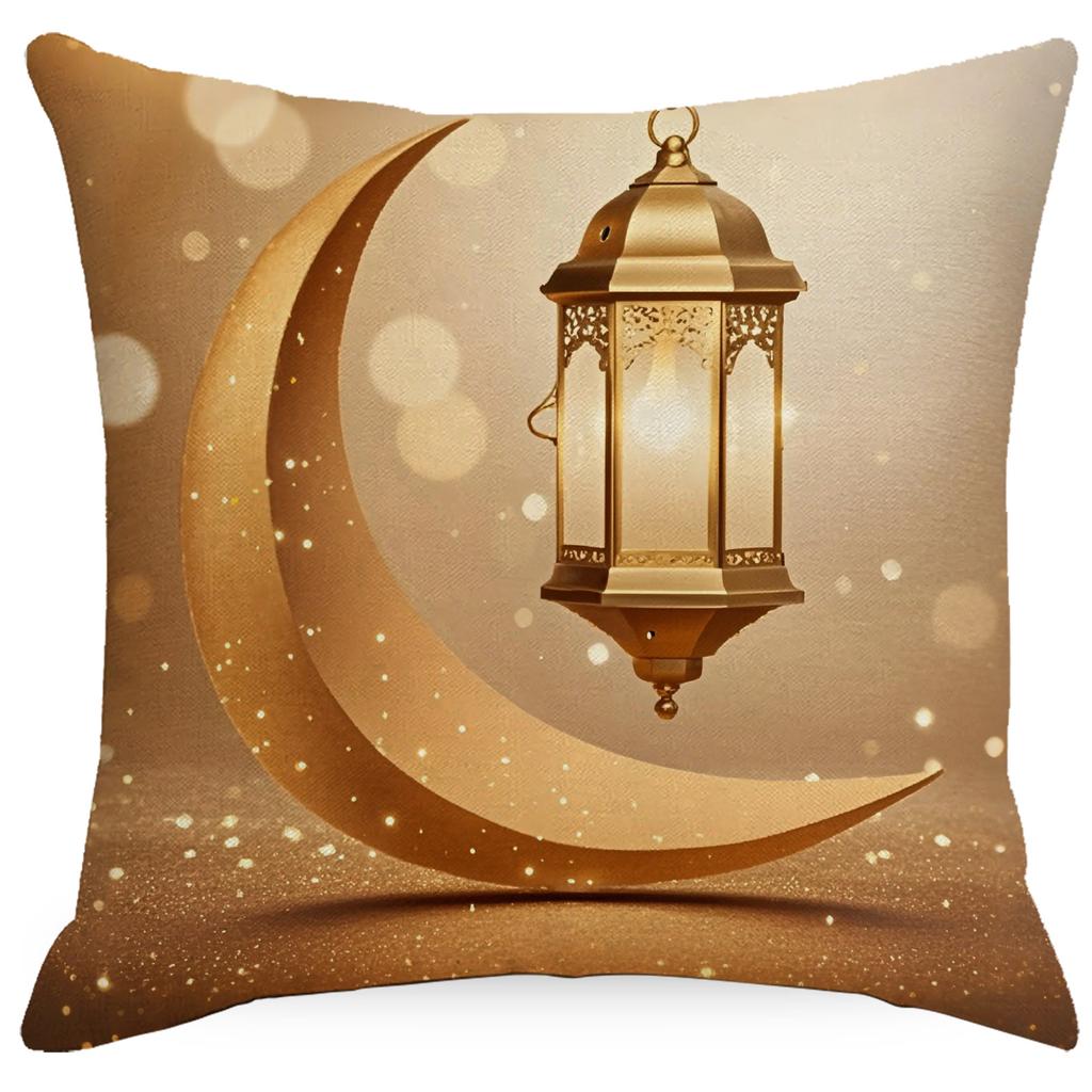 New Golden Moon Pillow Case Ethnic Style Holiday Decoration Oil Lamp Printing Pillow Home Sofa Pillow