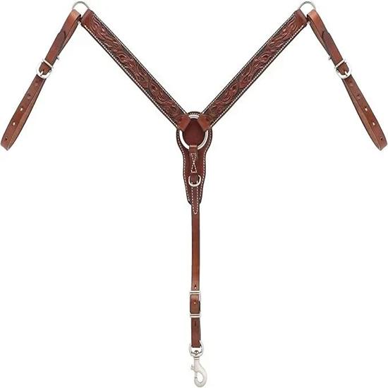 

Западная нагрудная шлейка для верховой езды - Цветочная тиснёная - Премиальное качество кожи. Full как