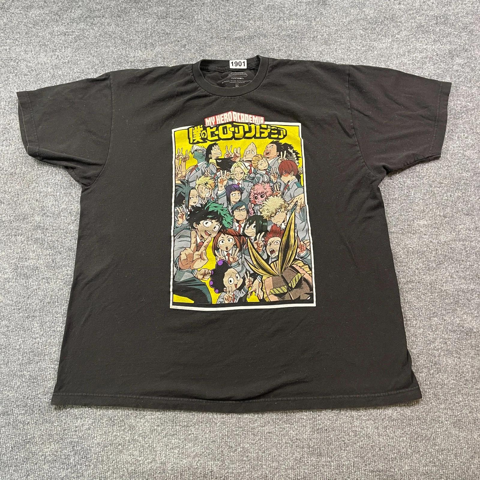 

My Hero Academia Anime Manga Shirt 2XL 25x30 Black Izuku Midoriya Bakugo M