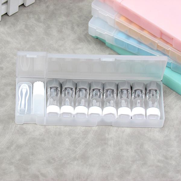 8pairs Contact Lens Box Holder Travel Portable Small Cute Clear Eyewear Bag Container Contact Lenses Soak Storage Case