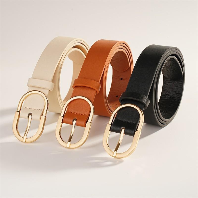 Korean Ins Versatile Square Japanese-buckle Belt for Women, Black Fashionable and Elegant Decoration, New Year's Belt for Ladies