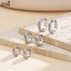 Effie Queen Stainless Steel 18k Gold Round Ring Hoop Earrings Simple Jewelry for Women, Men Wedding Party Banquet Gift STKE28