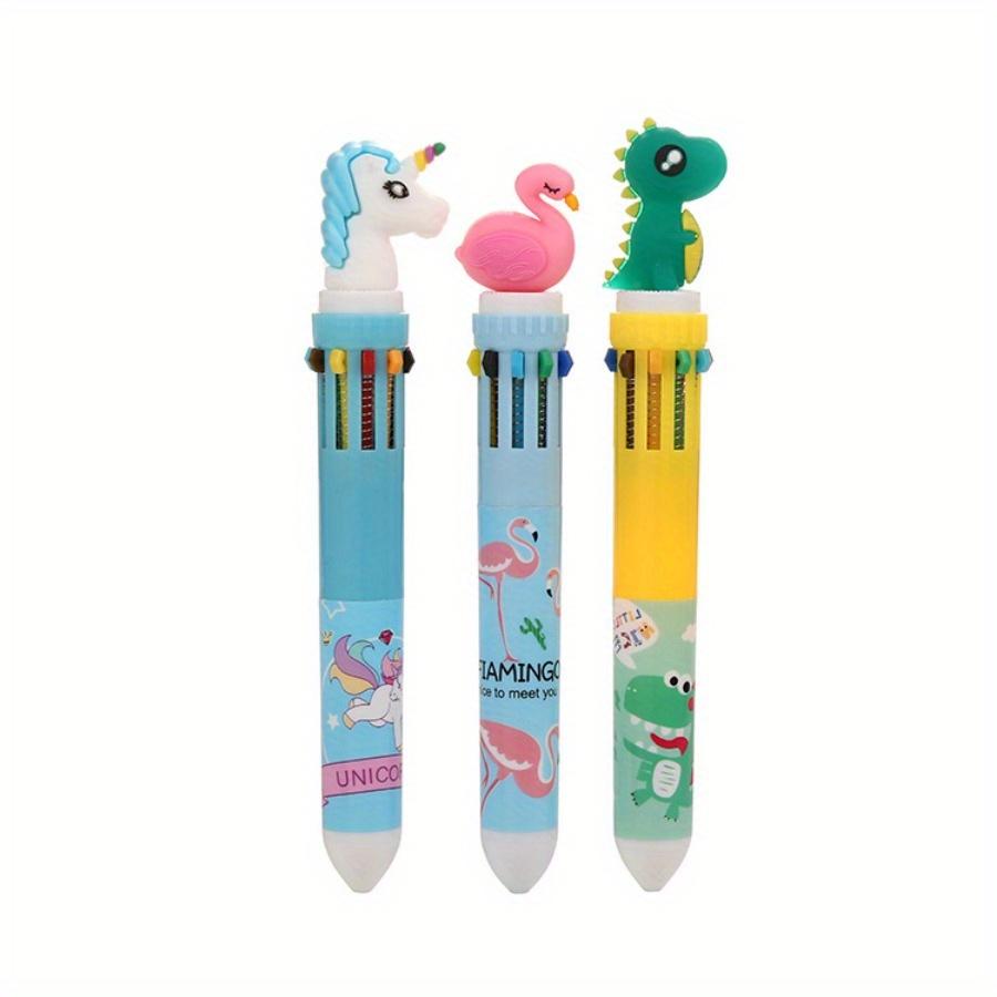 School season 10pcs 0.5mm creative stationery ten-color ballpoint pen cartoon color graffiti pen girl heart multi-color press ballpoint pen