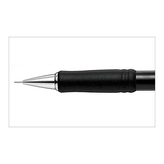 Pentel Tough Mechanical Pencil, XQE5-A, Black. Smooth, Dark Writing with High-density B/2B Lead, Silicone Grip, and Rotating Large Eraser.