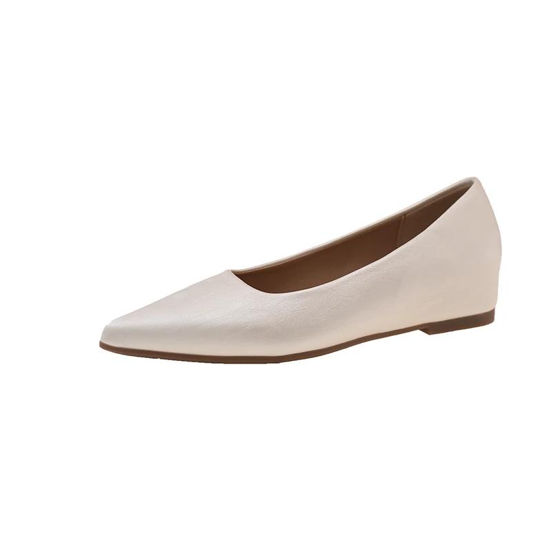 

Women s Mary Jane Shoes Pointed Toe Shallow Mouth Internal Height Shoes Women Leisure Dress French Lovely Zapatillas De Mujer 35 off білий колір
