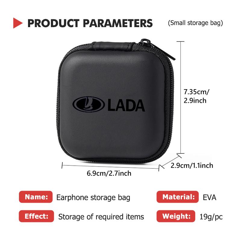 VRT4 For Lada Headphone Data Cable Storage Hard Drive Bag Portable Charger Zipper Box Niva Priora 4x4 Urban Vesta Granta Riva Samara
