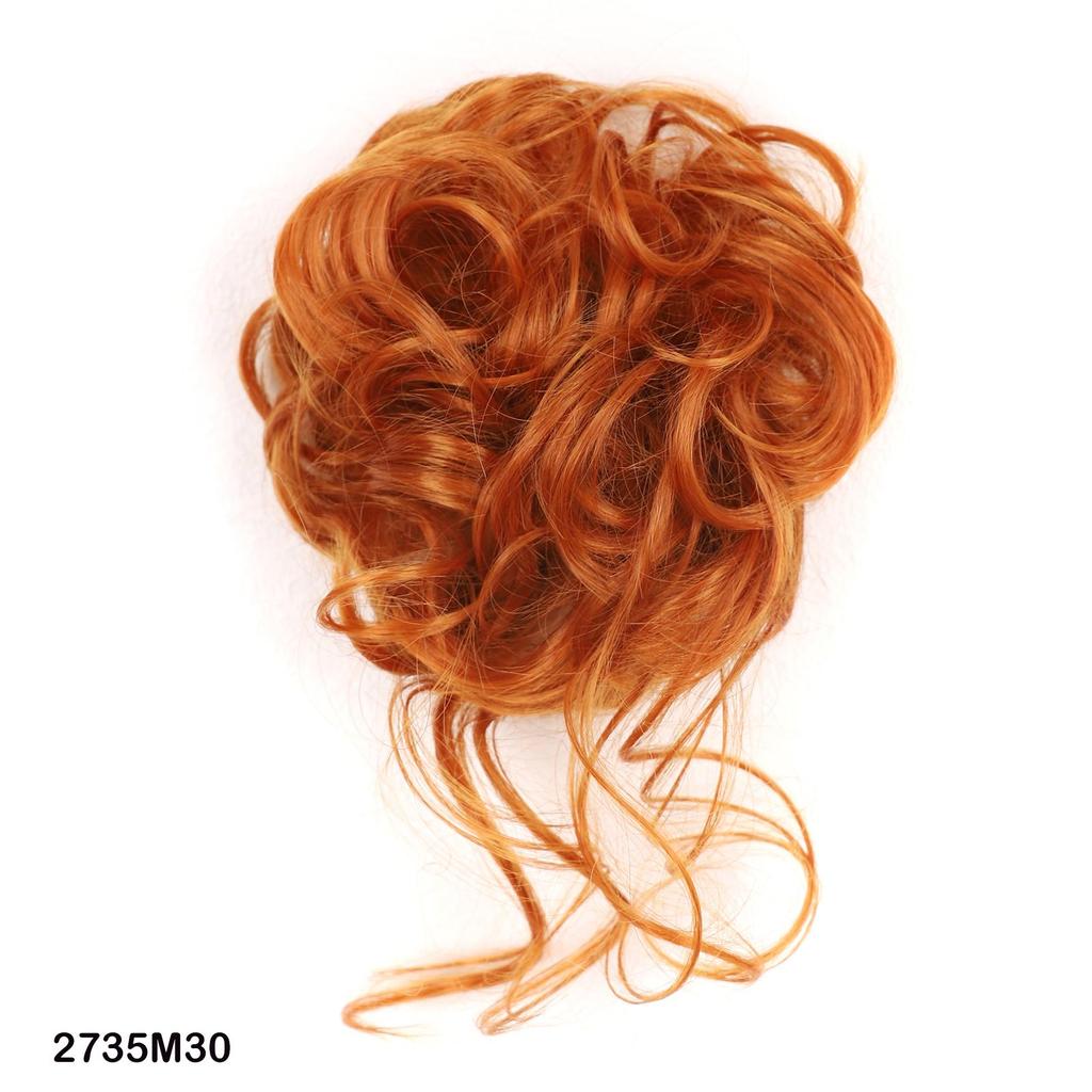 Synthetic Curly Messy Bun Elastic Hair Tie With Long Tendrils Fluffy Chignon Hairpiece For Women Cosplay Daily Hairstyle