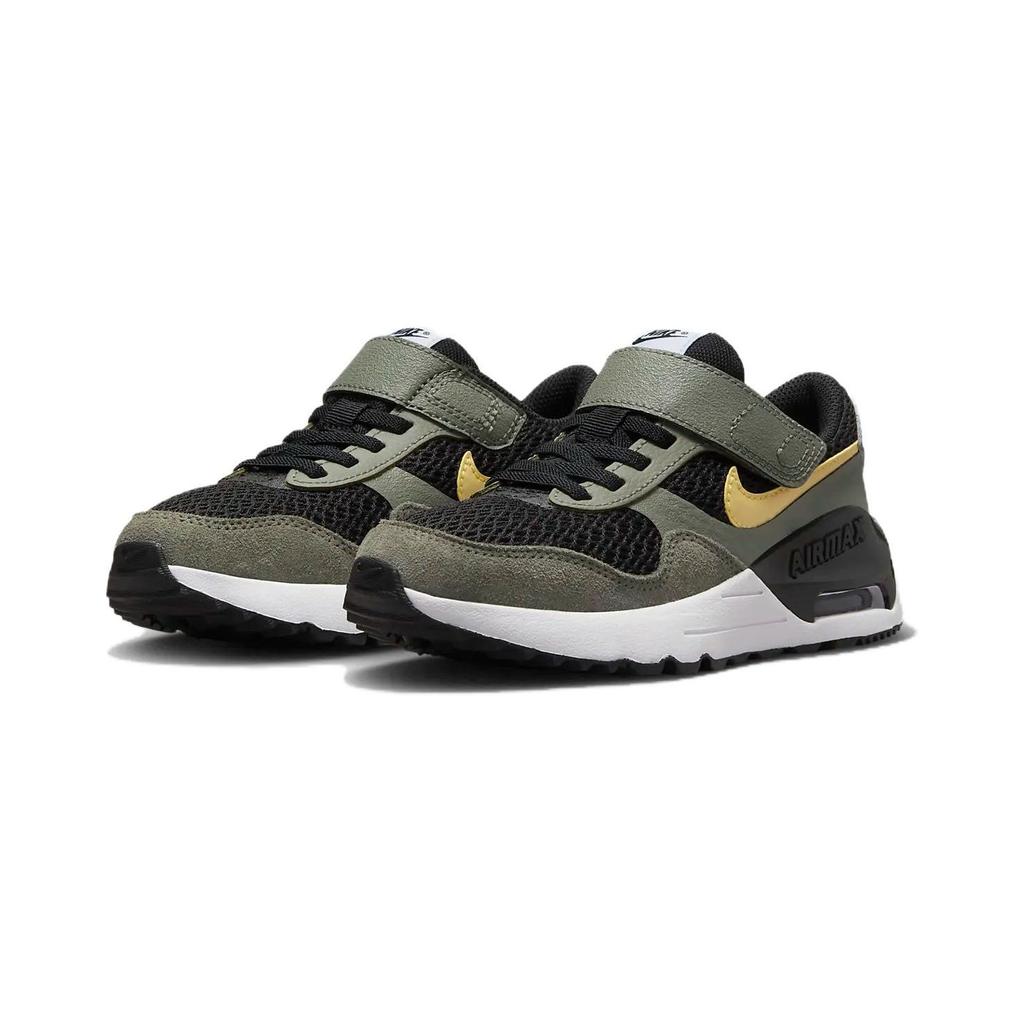 Nike Air Max SYSTM PS Dark Stucco Saturn Gold Kids Sneakers Green Black DQ0285-007