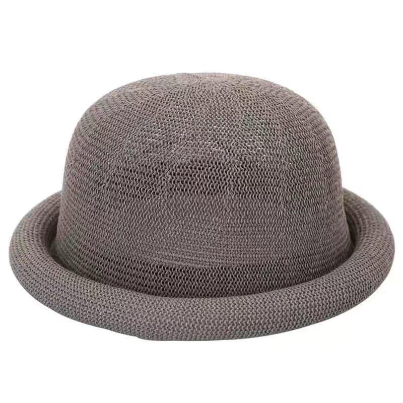 Cappello a bombetta classico in paglia da uomo, cappello Derby estivo traspirante da donna, berretto con visiera rotonda vintage, cappello Panama da donna, cappelli da sole casual jazz da donna