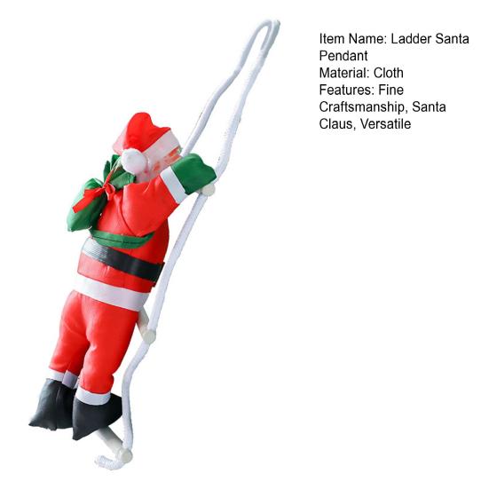 Santa Žebřík Přívěsek Vánoční Dekorace Slavnostní Santa Ozdoba s Kudrnatým Plnovousem Slavnostní Závěsná Ozdoba