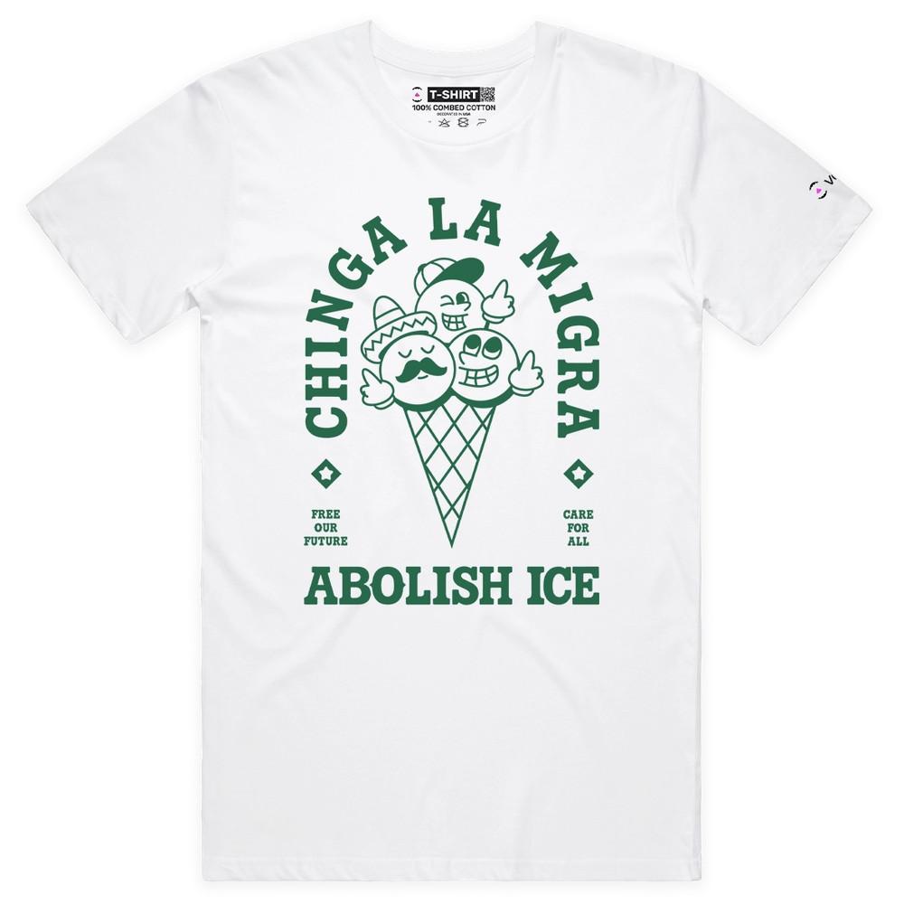 VOICEART Chinga La Migra Ice Cream Cone Funny Graphic Premium T-Shirt 4XL