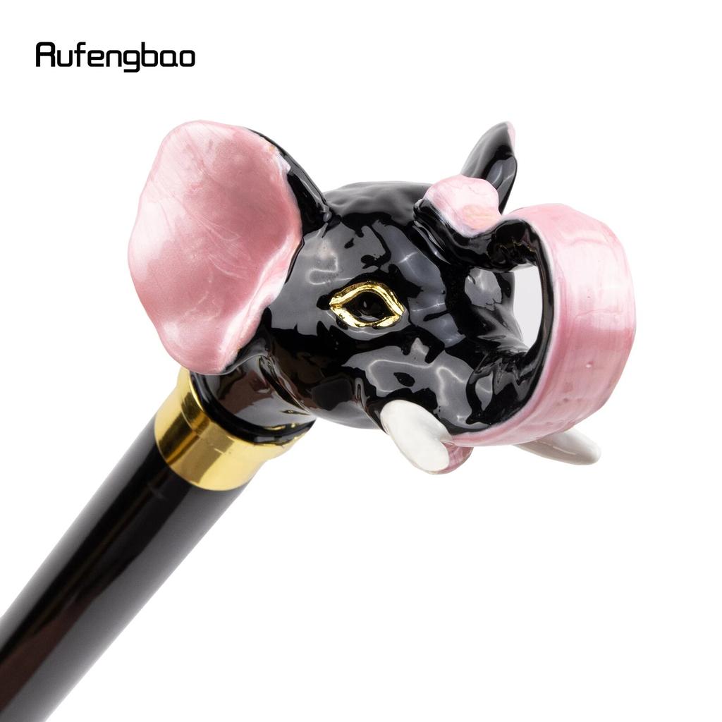 Ceramic Elephant Wooden Single Joint Fashion Wood Walking Stick Decorative Party Walking Cane Halloween Mace Wand Crosier 96cm