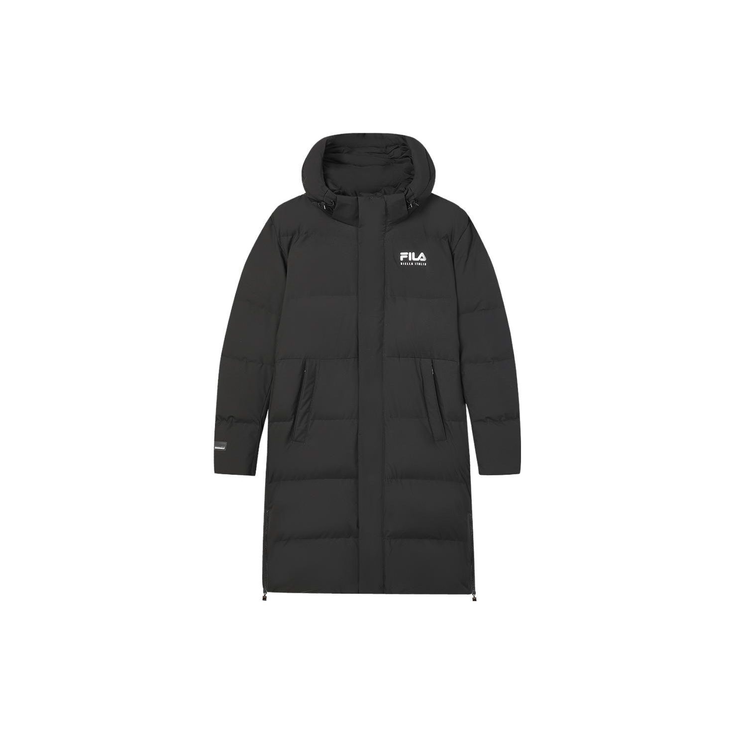 

Fila Мужская повседневная куртка-пуховик с длинным капюшоном с принтом логотипа, верхняя одежда, черная F11M349907R-BK M