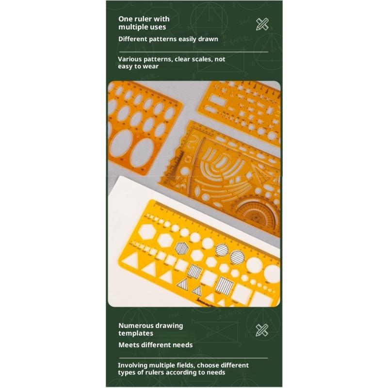 Template Measuring Ruler Circular Oval Ruler Durable K Resin Drawing Design Furniture Architect Template Drafting Ruler