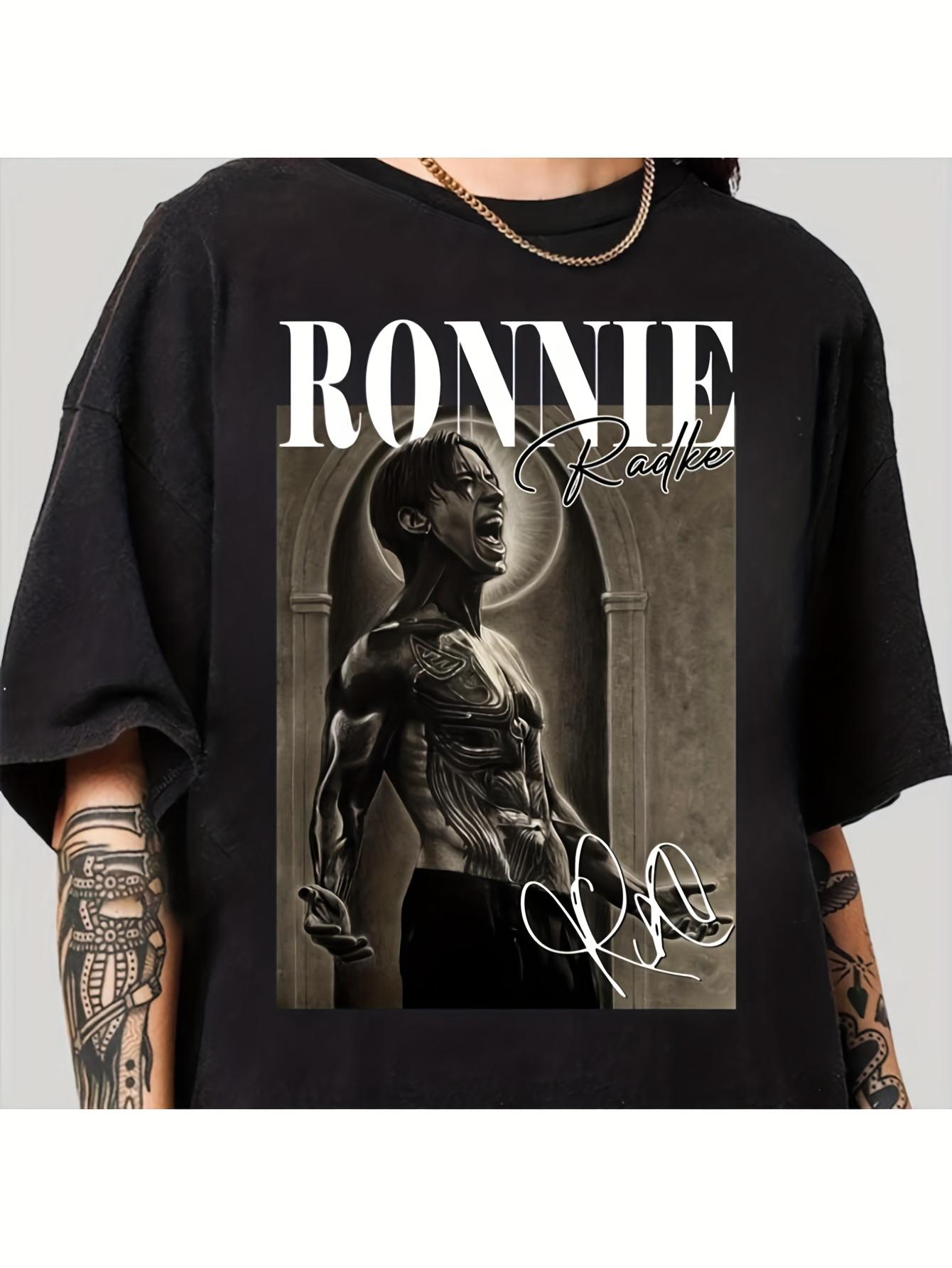 Ronnie Radke Falling in Reverse T-Shirt- Black Band Logo And Signature Print XL