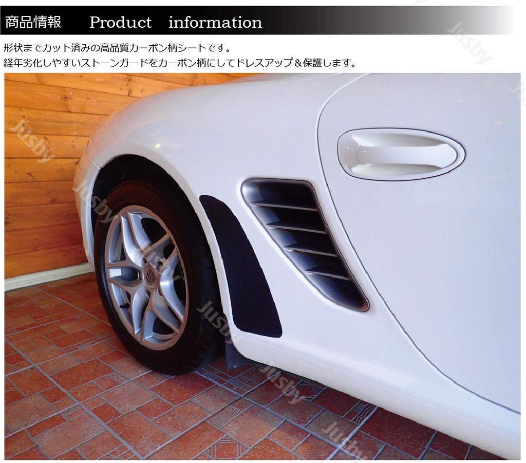 Porsche 987 Boxster/Cayman Carbon Pattern Stone Guard Left and Right 2 Piece Set Protection Film Carbon Pattern Type Carbon Sheet