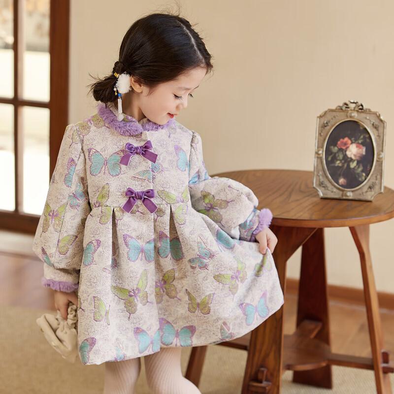 LUSON Baby Girl s New Chinese Style Bowknot Cotton Jacket 100