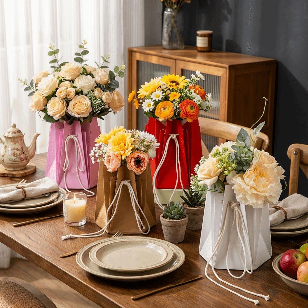 10Pcs Hand-folded Flower Gift Box Paper Floral Wrapping Box Flower Arrangement Box Valentine's Day