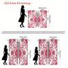 Set Of 2 Floral Curtains Pink Window Drapes White Background Semi Sheer Treatments Vintage Made Polyester