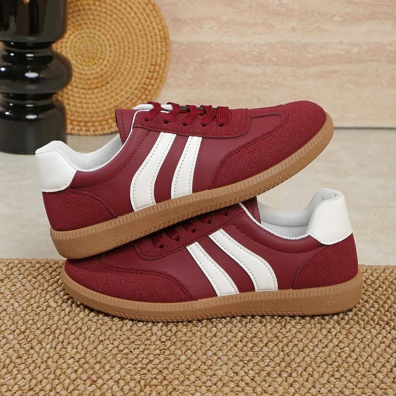 Fashion New Bright Red Inner Heightened German Training Shoes Women's 2025 New Spring and Autumn Casual Sports Sneakers