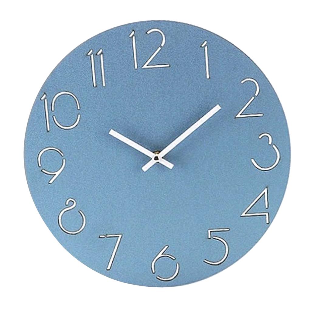 Buy Home Wooden Clock Wall Time Watch Battery Power 12H Display Black