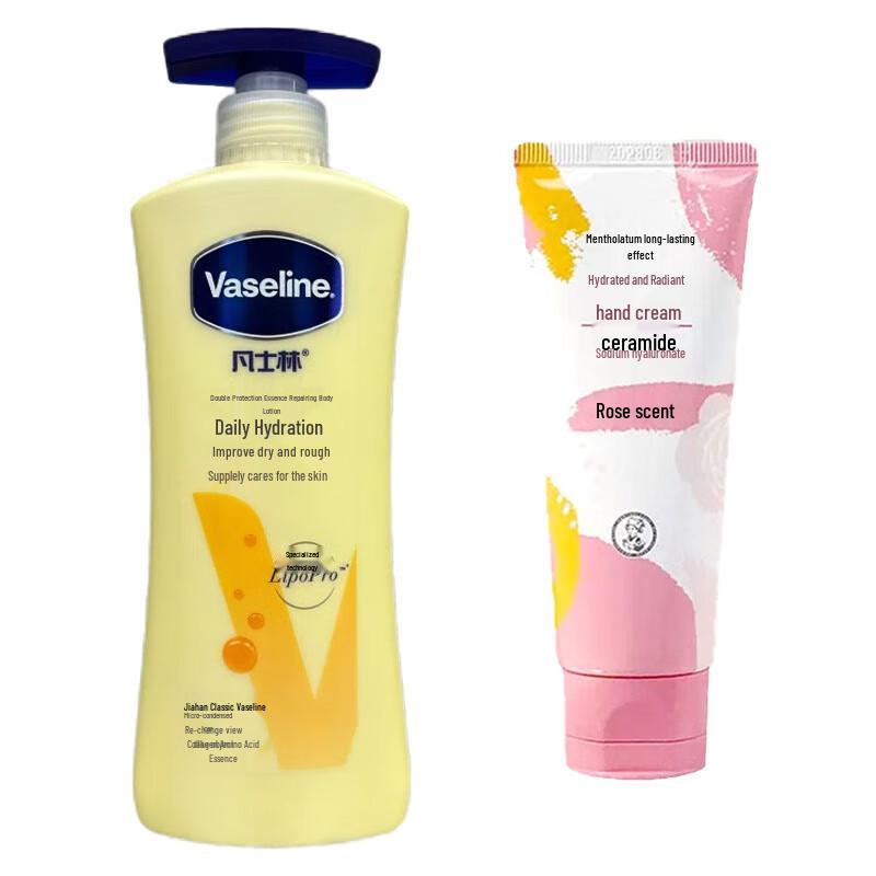 Набор: Лосьон для тела Vaseline и Крем для рук Mentholatum