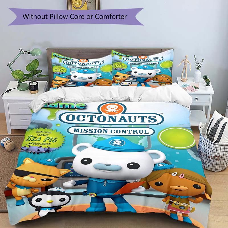 Custom Name Octonauts Mission Control Print 3Pcs Bedding Set Duvet Cover With 2 Bedro Pillowcase Home Birthday Gift