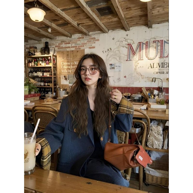 2026 Spring & Autumn Old Money Style Two-Piece Set: Fashion Suit Jacket with Wide-Leg Pants