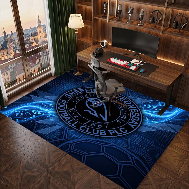 Tappeto in Cristallo di Velluto con Stampa del Sheffield Wednesday Football, Comodo Assorbente d'Acqua Antiscivolo per Pavimenti Interni