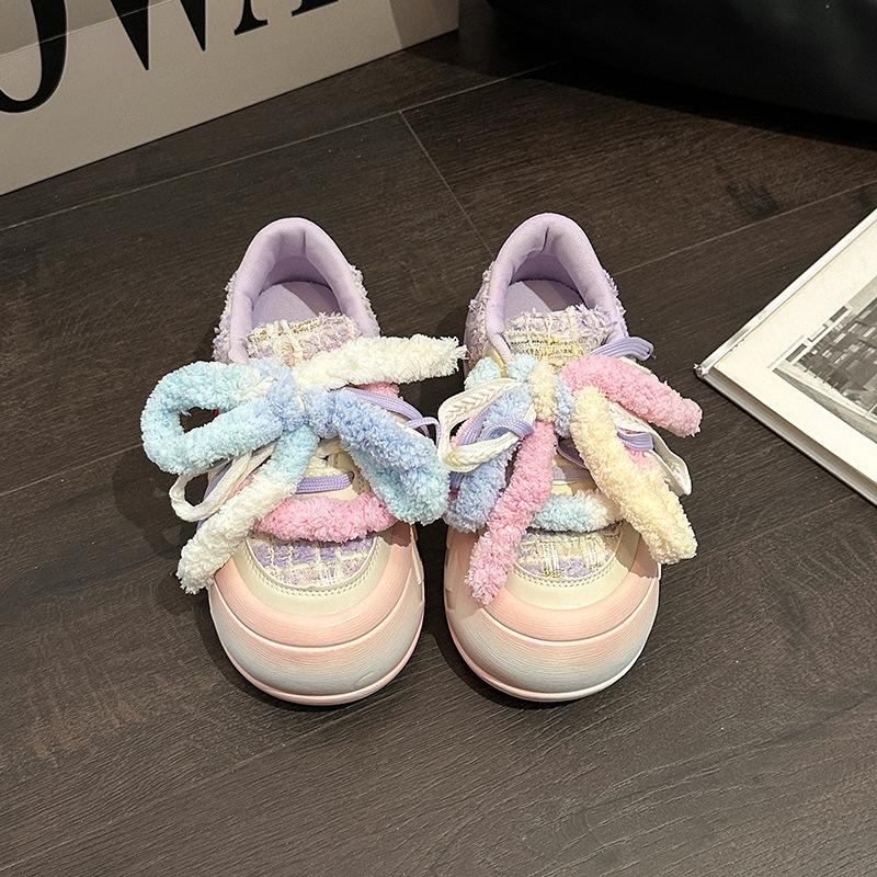 

Дизайнерские тапочки баотоу на толстой подошве с увеличением высоты, осенне-зимние, нишевые, цвета дофамина, юбка, повседневная обувь для девочек 40