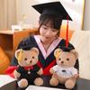 With Doctorial Hat Doctor Cap Graduation Bear Doll Sitting Bear Plush Toys  Party Favors
