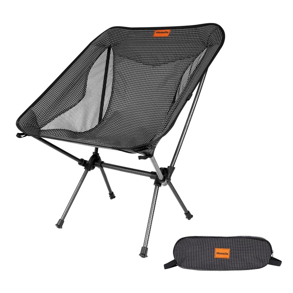 Msnaile Outdoor Folding Camping Lightweight Carbon Dyneema Blend Storage Bag Load Capacity 150kg Chair, Chair, 700g, Frame, Tear-Resistant Fabric,
