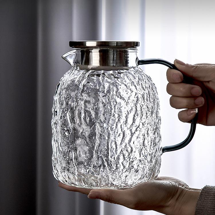 Transparent Glass Kettle High Temperature Resistant Cold Water Kettle Household Hospitality Large Capacity White Juice Cold Water Kettle