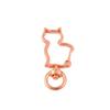 10Pcs/Lot Alloy Heart Cat Shape Rotation Spring Buckle KeyRings Snap Hooks for Jewelry Making Findings DIY Key Decoration Stuff