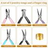 AT19-Jewelry Making Tools Kit 5 Pcs, Needle-Nose Round-Nose Diagonal-Cutting Bent-Nosed End-Cutting Jewelry Pliers Set