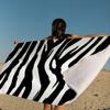 Asciugamano da Spiaggia Nuoto Stampa Zebra Bianca Nera Anime Asciugamano Morbido Assorbente Lavetta Regali per Bambini Viaggio Campeggio Palestra