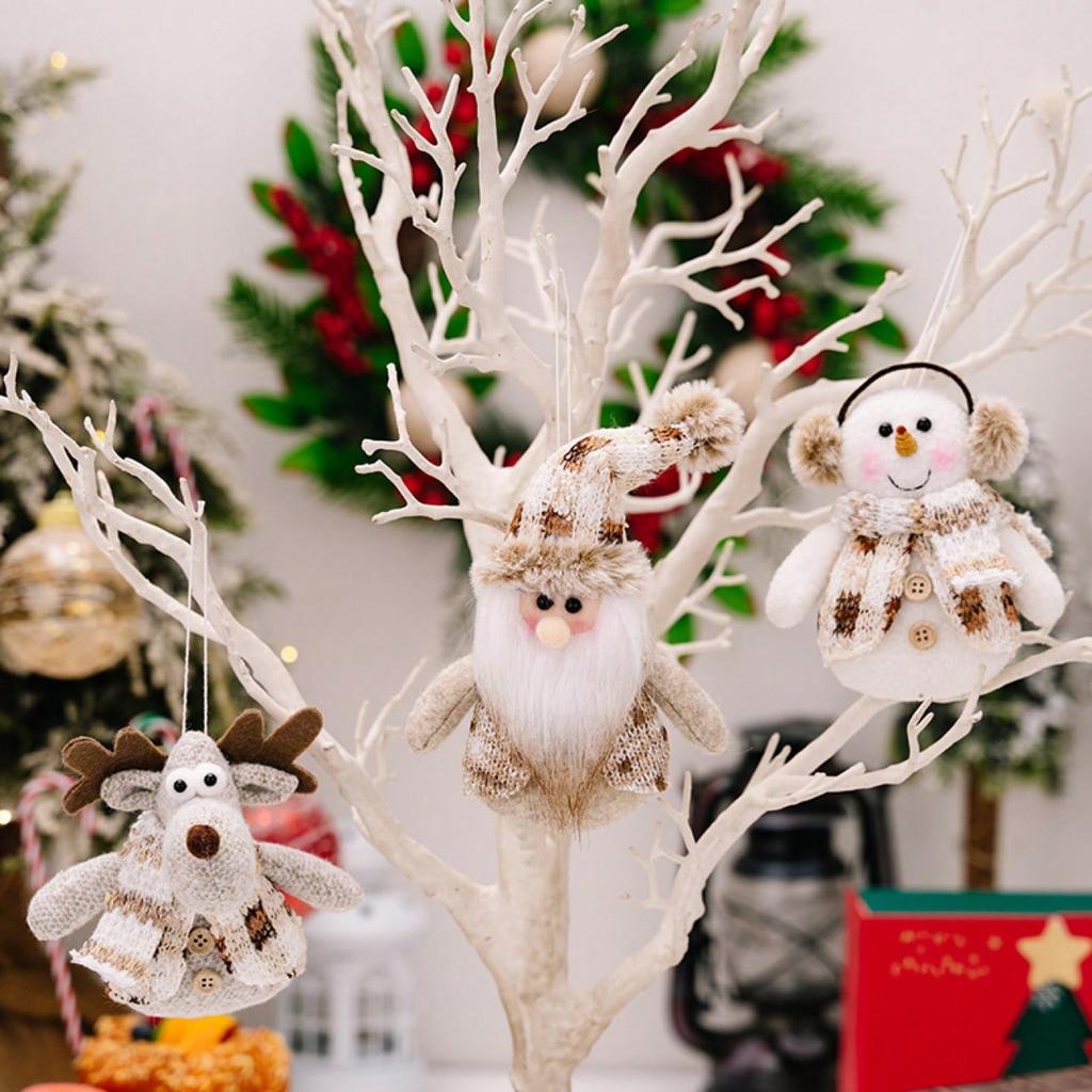 1Pc Santa Claus Doll Chirstmas Decorations Snowman Elk Doll Xmas Tree Hanging Ornaments Navidad Gifts Happy New Year 2025 Home D