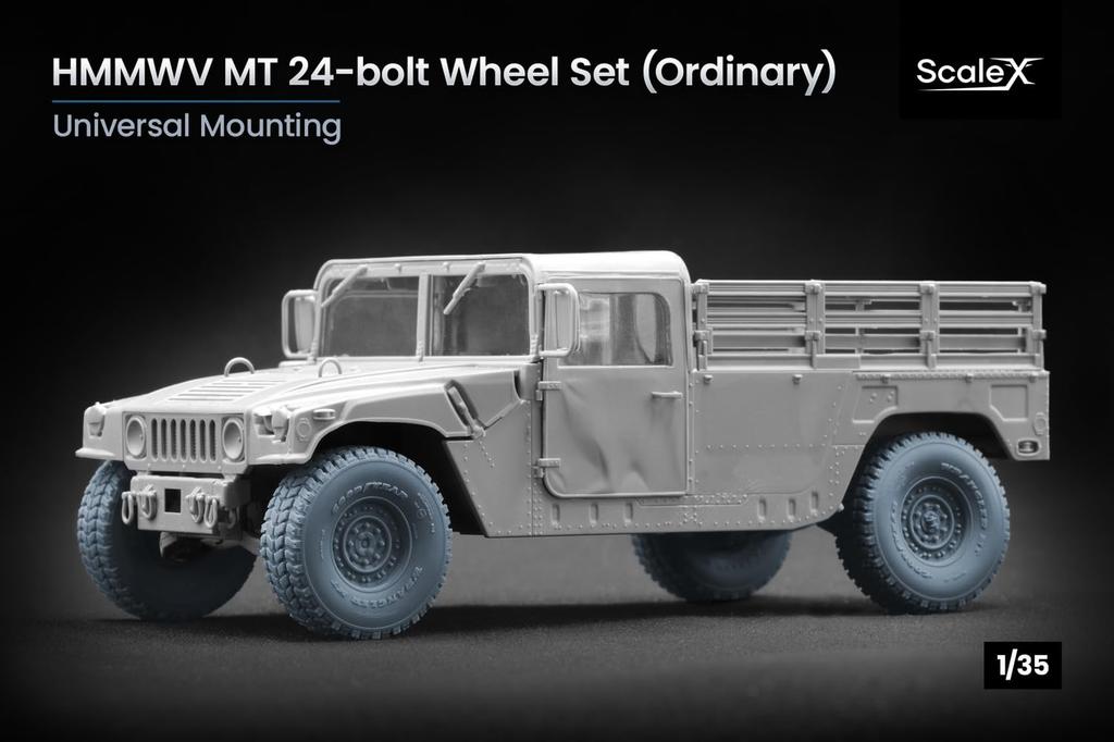 HMMWV MT Radsatz 5 Stück Kunststoffmodell SCXWM35003 Scale-X 1/35 Set, 24-Loch-Typ, (für ICM/Academy Modelle), Teile, (Militärfahrzeuge)