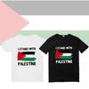 Free Palestine Men's Short Sleeve T-shirt With Round Neck Trendy Cartoon Print Polyester Fiber Teenage Style