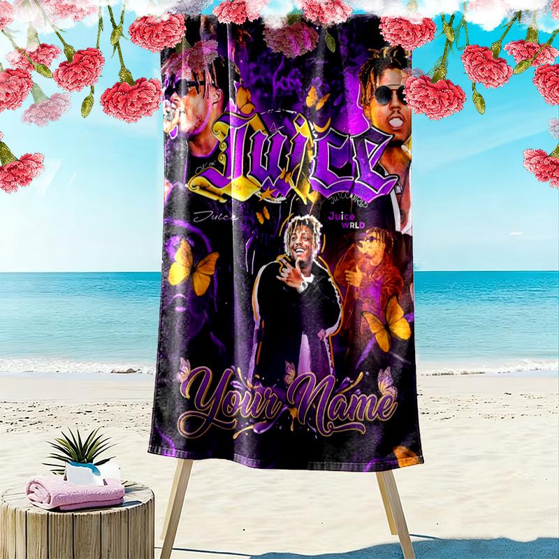 Name Custom 999 rapper Print Beach Towel, Large Soft Quick Dry Towel for Beach Camping Swimming