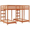 Triple Bunk Bed Frame Waxed Brown 140 x 200 cm