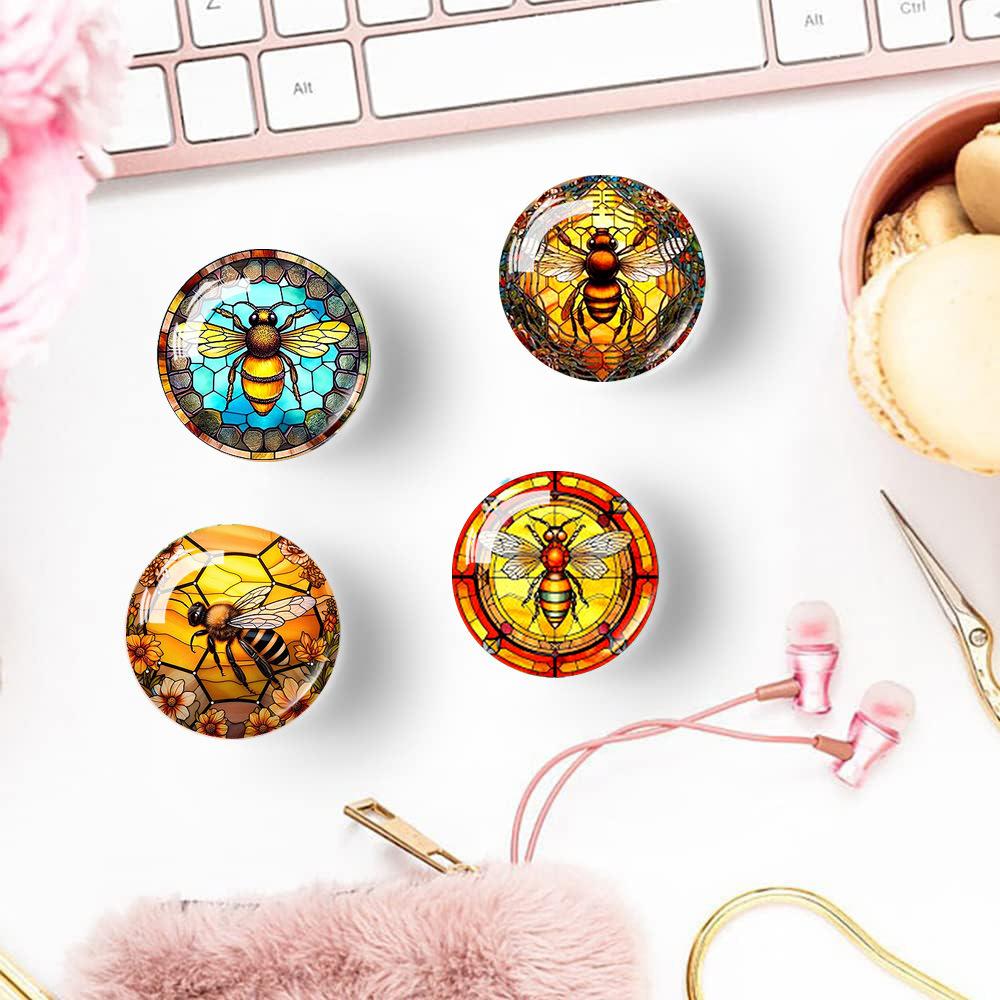 1Pc Bee Honeycomb Pattern Fridge Magnet, Time Gem Glass Soft Magnetic 12pcs Set