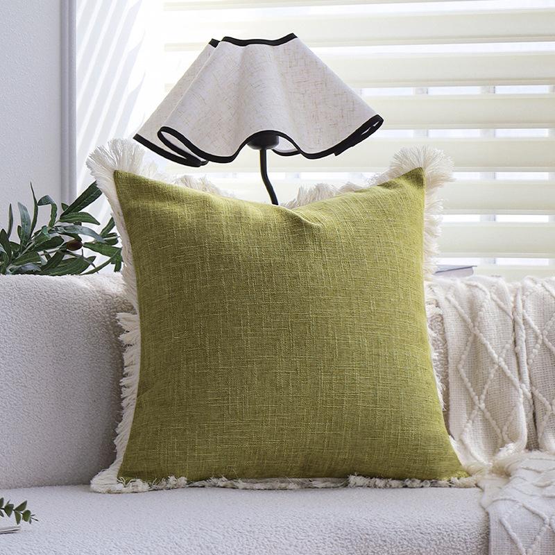 Husă de pernă de canapea din in gros, culoare solidă, pernă, pernă pentru living, pernă de spate, mașină, hotel, pernă pentru talie