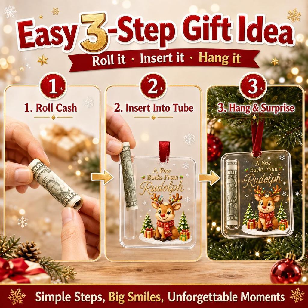 4er-Pack Schmetterling Weihnachten Geldgeschenk Schmuck, Geldhalter für Bargeld, Acryl-Geldhalter Weihnachtsbaum Dekoration, Bargeldgeschenkhalter Feiertags-Hängeornament