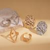 Three-piece Pleated Geometric Hollow Open Ring Niche Jewelry