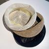 New Japanese Style Simple Woven Beret Ladies Spring Summer Thin Hollow Out Straw Beret British Beret Hollow Elegant Painter Hat