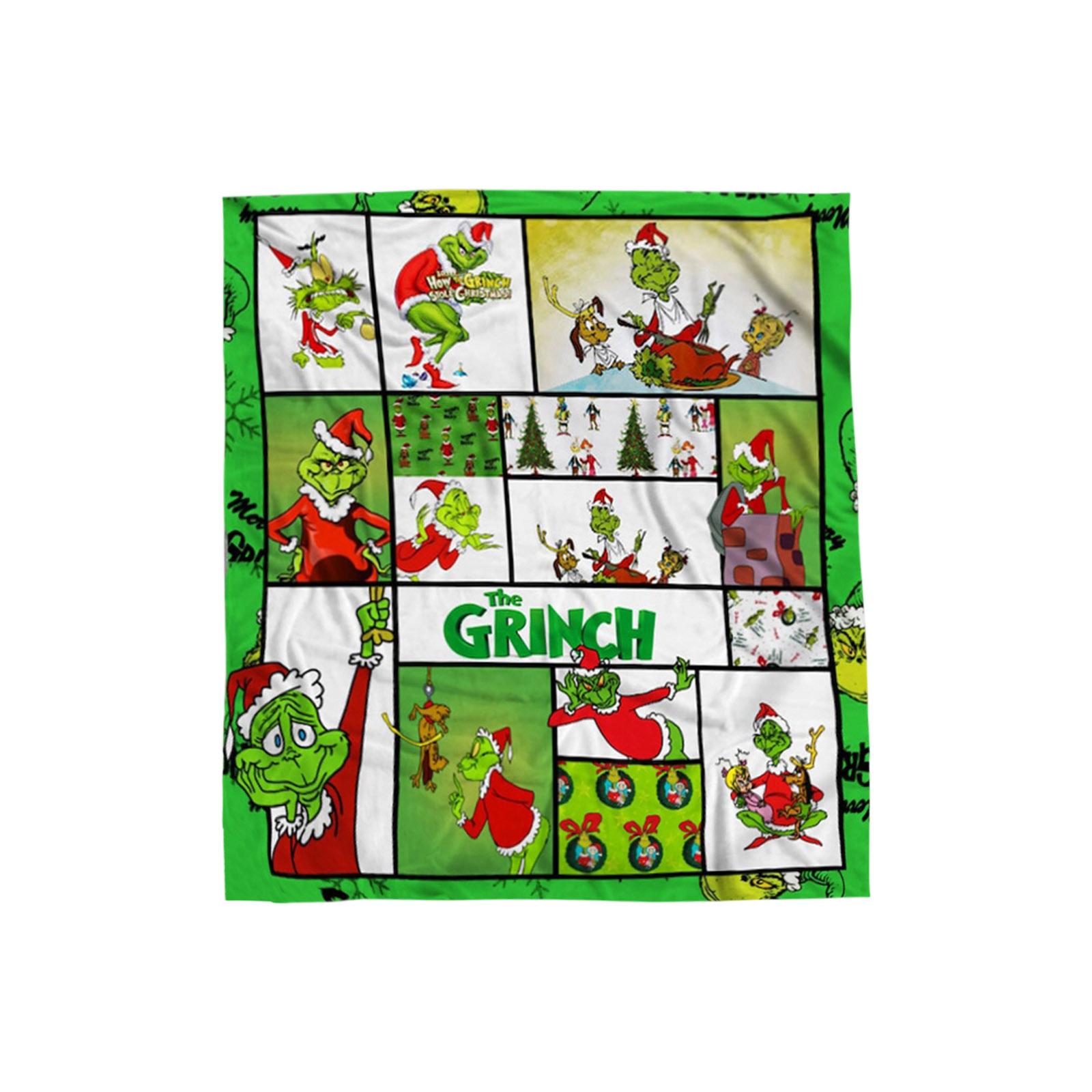 

Green Monster- Flannel Blanket Comfortable Flannel Digital Print Blanket One Size